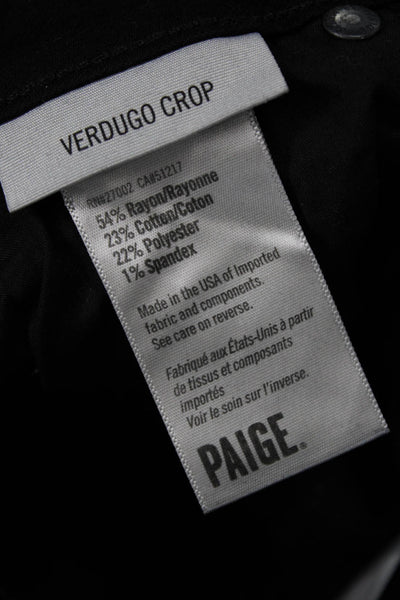 Paige Women Cropped Skinny Black Low Rise Jeans Grunge Size 23