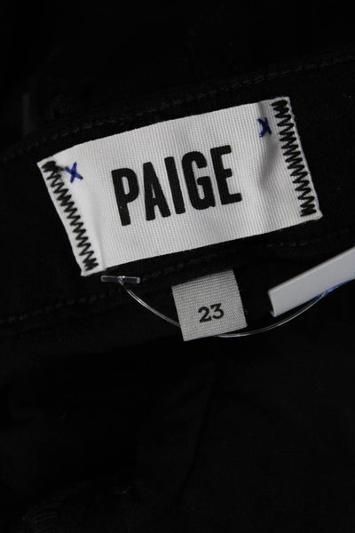 Paige Women Cropped Skinny Black Low Rise Jeans Grunge Size 23