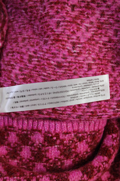 Zara Womens Mini Sleeveless Argyle Sweater Dress Pink Size S