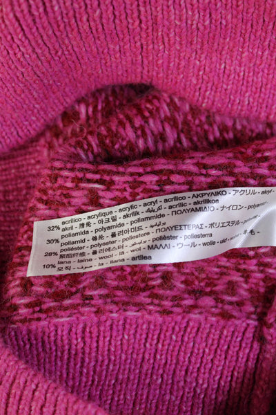 Zara Unisex Cardigan Pink Check Button Crew Neck Long Sleeve Size S