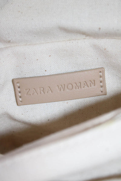 Zara Woman Womens Woven Striped Chain Strap Purse Multicolor