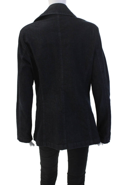 French Dressing Jeans Womens Pea Coat Dark Blue Collared Button Size S