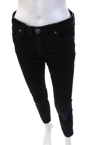KUT from the Kloth Women Ankle Cropped Pants Black Cotton Button Size 4