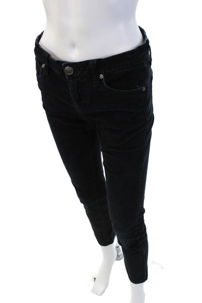 KUT from the Kloth Women Ankle Cropped Pants Black Cotton Button Size 4