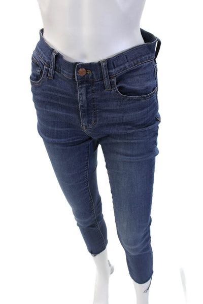Madewell Womens Petite Skinny Cropped Ankle Dark Blue Jeans Size 27