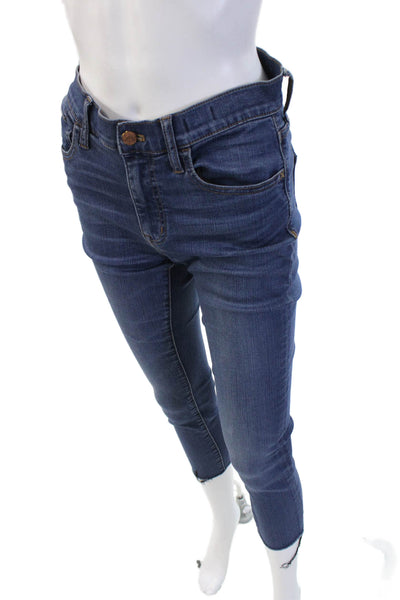 Madewell Womens Petite Skinny Cropped Ankle Dark Blue Jeans Size 27