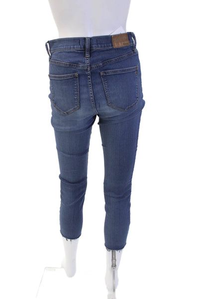 Madewell Womens Petite Skinny Cropped Ankle Dark Blue Jeans Size 27