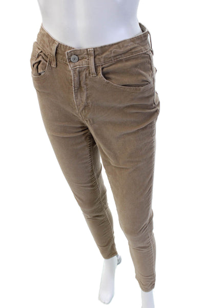 Levis Womens Ankle Jeggings Brown Button Fly 29in Inseam Size 27