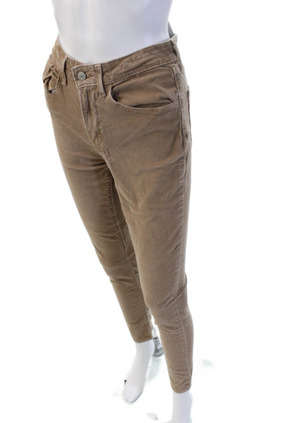 Levis Womens Ankle Jeggings Brown Button Fly 29in Inseam Size 27
