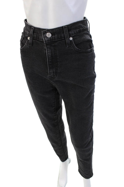 Levis Womens Mom Tapered Jeans Black High Rise 99% Cotton Size 26