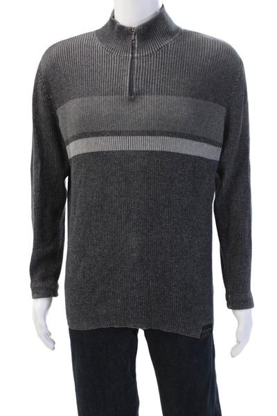 Calvin Klein Jeans Mens Pullover Mock Neck Dark Gray 100% Cotton Size L