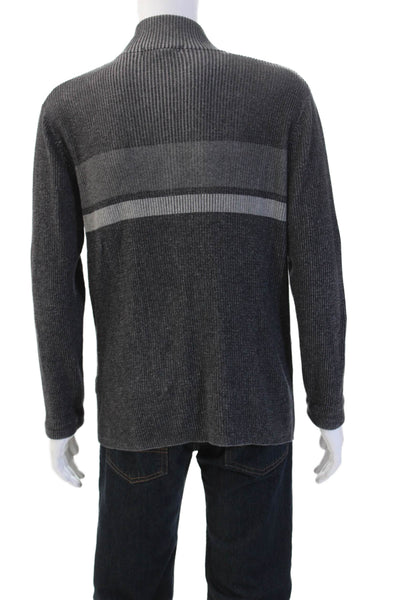 Calvin Klein Jeans Mens Pullover Mock Neck Dark Gray 100% Cotton Size L