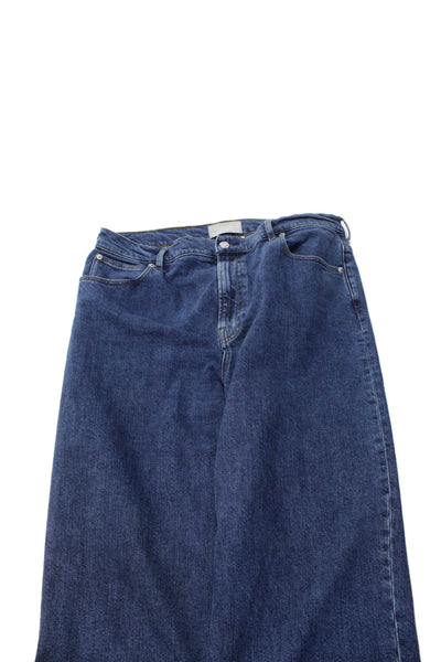 Everlane Unisex Straight Jeans Dark Blue Button Fly 98% Organic Cotton Size 33