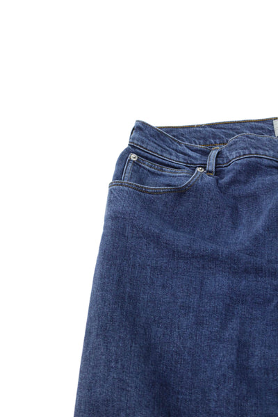 Everlane Unisex Straight Jeans Dark Blue Button Fly 98% Organic Cotton Size 33