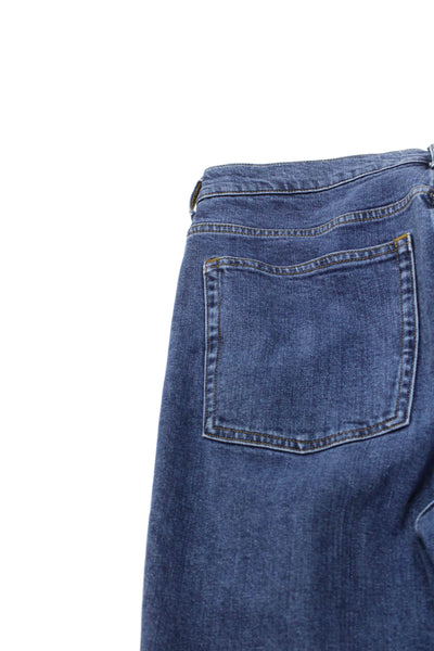 Everlane Unisex Straight Jeans Dark Blue Button Fly 98% Organic Cotton Size 33
