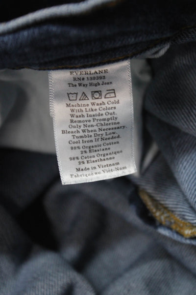 Everlane Unisex Straight Jeans Dark Blue Button Fly 98% Organic Cotton Size 33