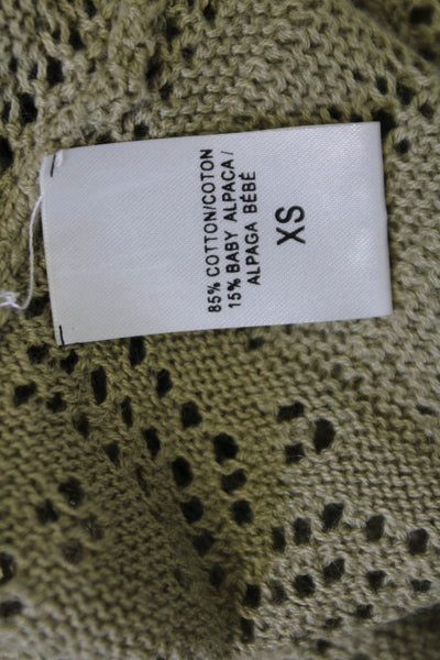 Love Shack Fancy Unisex Green Pullover Sweater Bohemian Round Neck Size XS