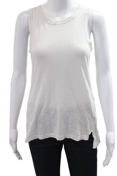Current/Elliott Women Basic Sleeveless White 100% Cotton Tank Size 0