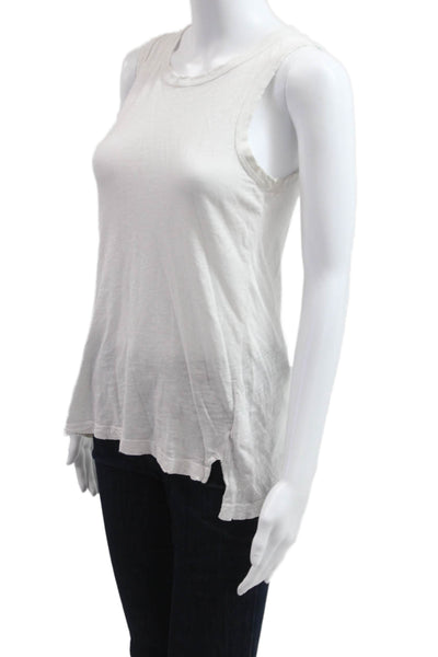 Current/Elliott Women Basic Sleeveless White 100% Cotton Tank Size 0