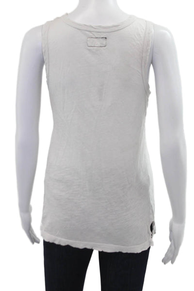 Current/Elliott Women Basic Sleeveless White 100% Cotton Tank Size 0