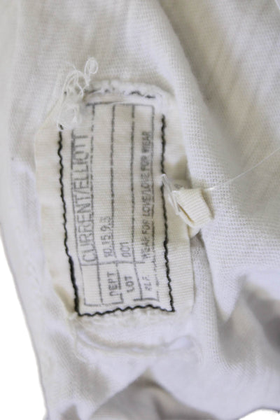 Current/Elliott Women Basic Sleeveless White 100% Cotton Tank Size 0