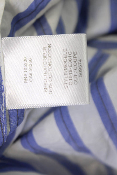Equipment Femme Womens Sleeveless Button Up Blouse Striped Blue Size XS