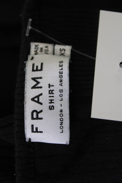 Frame Womens Black Supima Cotton Modal Crew Neck Short Sleeve T-Shirt Size XS