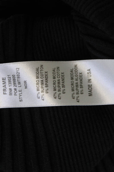 Frame Womens Black Supima Cotton Modal Crew Neck Short Sleeve T-Shirt Size XS