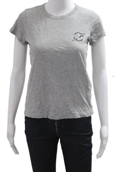 Rag & Bone Womens Basic Gray Pima Cotton Crew Neck Short Sleeve T-Shirt Size XS