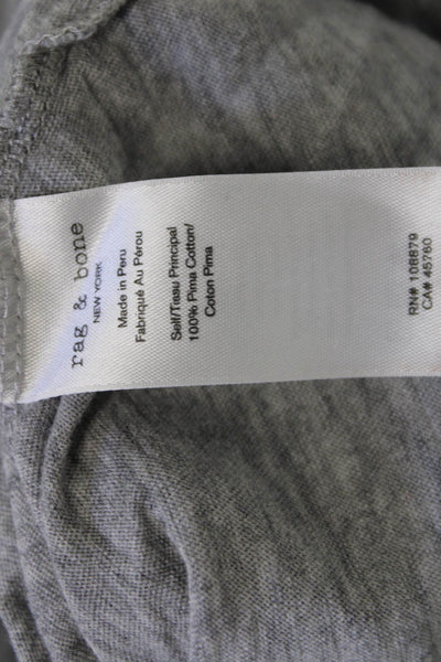 Rag & Bone Womens Basic Gray Pima Cotton Crew Neck Short Sleeve T-Shirt Size XS