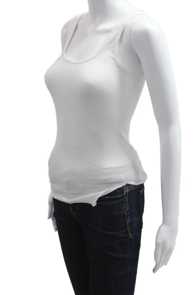Rag & Bone Womens Basic White Tank Round Neck 95% Organic Cotton Size S