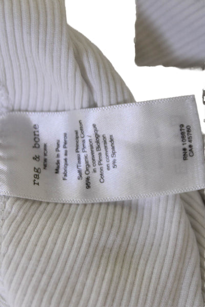 Rag & Bone Womens Basic White Tank Round Neck 95% Organic Cotton Size S
