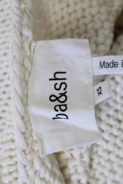 Ba&Sh Womens Cropped Sleeveless Tank White Cotton Square Neck Boho Size 2