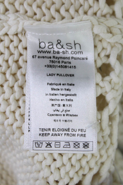 Ba&Sh Womens Cropped Sleeveless Tank White Cotton Square Neck Boho Size 2