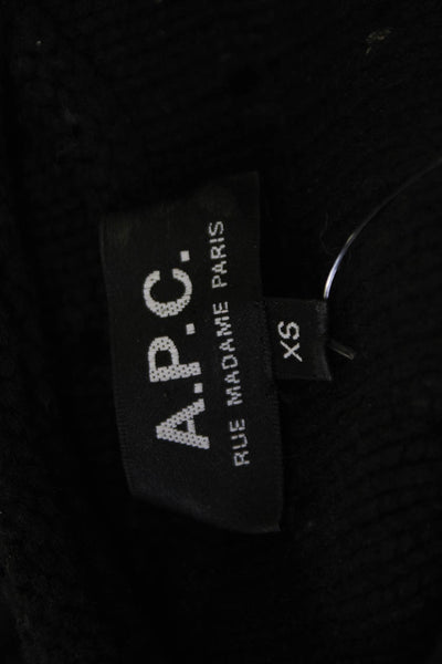 APC Unisex Pullover Sweater Black Crew Neck Long Sleeve Designer Size XS