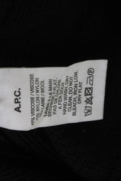 APC Unisex Pullover Sweater Black Crew Neck Long Sleeve Designer Size XS