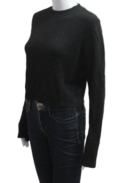 ALC Unisex Black Pullover Sweater Crew Neck Long Sleeve Alpaca Wool Size XS