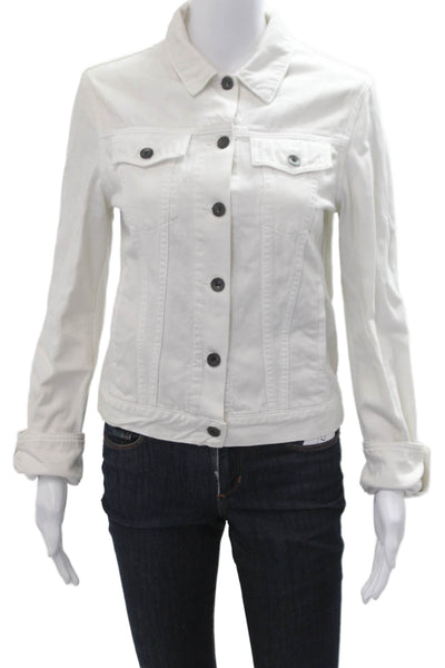 Rag & Bone Jean Women White Collared Button Longsleeve Jacket Size XS