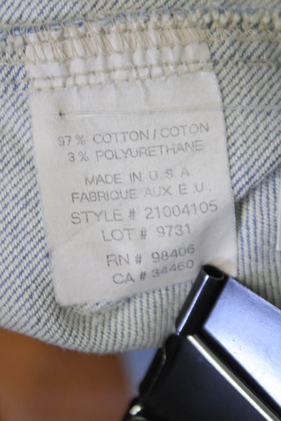 Theory Women Light Blue Collared Button Long Sleeve Cotton Jacket Petite Size S