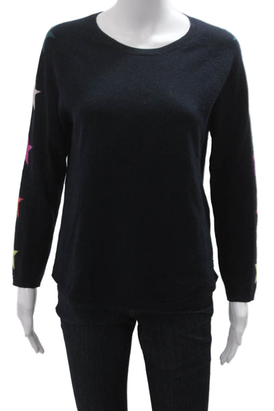 WYSE London Unisex Pullover Sweater Dark Blue 100% Cashmere Crew Neck Size 1