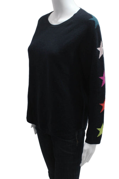 WYSE London Unisex Pullover Sweater Dark Blue 100% Cashmere Crew Neck Size 1