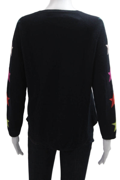WYSE London Unisex Pullover Sweater Dark Blue 100% Cashmere Crew Neck Size 1