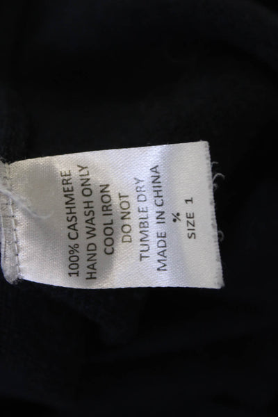 WYSE London Unisex Pullover Sweater Dark Blue 100% Cashmere Crew Neck Size 1