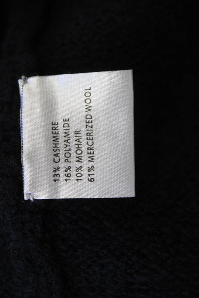 SOH Unisex Pullover Sweater Black Crew Neck Cashmere Mohair Size S