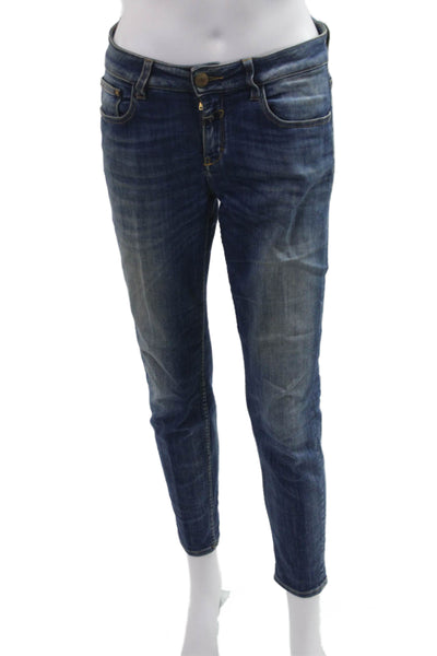 Closed Womens Dark Blue Ankle Skinny Mid-Rise Jeans Size 27