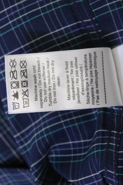 Untuckit Mens Dark Blue Plaid Collared Long Sleeve Button-Down Shirt Size M
