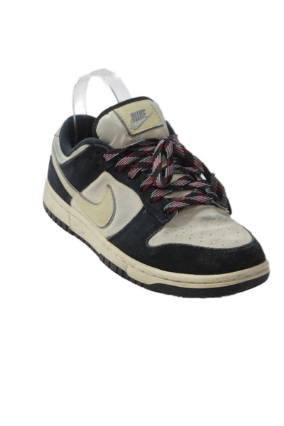 Nike Womens Leather Two-Toned Low Top Sneakers Black Size 8