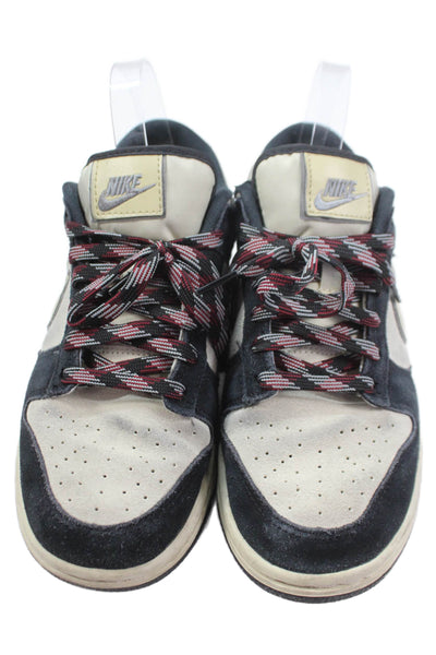 Nike Womens Leather Two-Toned Low Top Sneakers Black Size 8