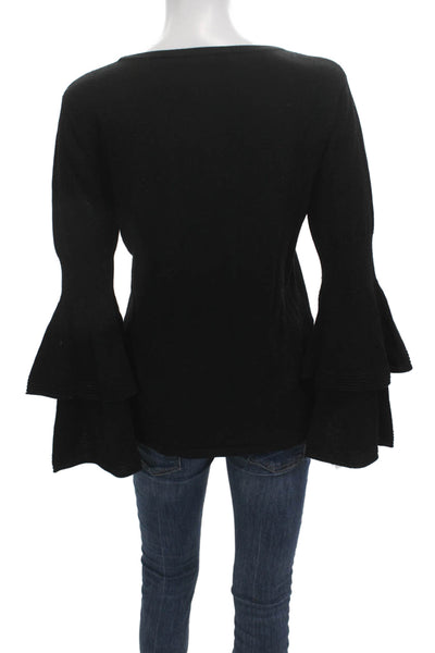 Kobi Halperin Unisex Pullover Sweater Black Merino Wool Size M