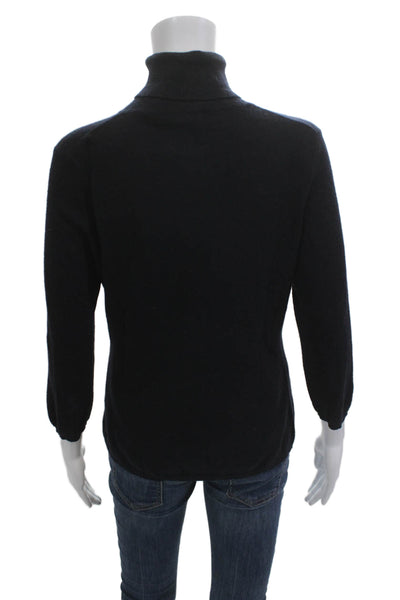 IN Cashmere Unisex Pullover Turtleneck 3/4 Sleeve Cashmere Sweater Black Size M